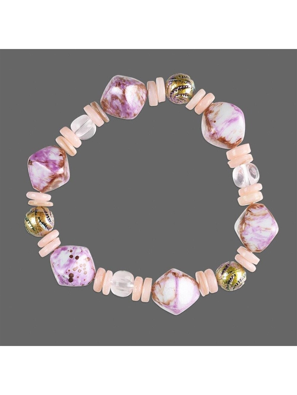 Chunky Pink Barbiecore Freshwater Pearl Shell and Acrylic Nugget Bracelet